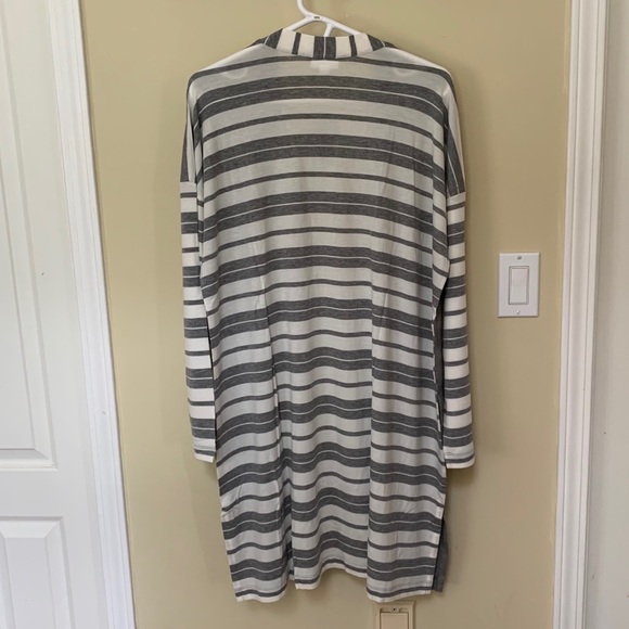 NWT J. Jill Pure Jill Grey Striped Cardigan - Picture 2 of 9